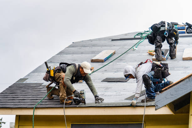 Professional Gutter Installation technician working in Lowell, NC